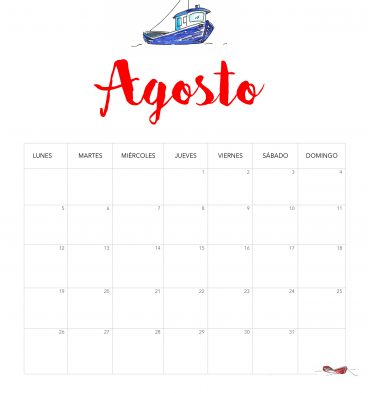 Calendario 2019 - Agosto